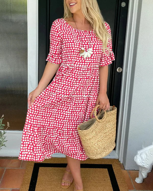 Mariam™ - Ruffle Sleeve Midi Dress