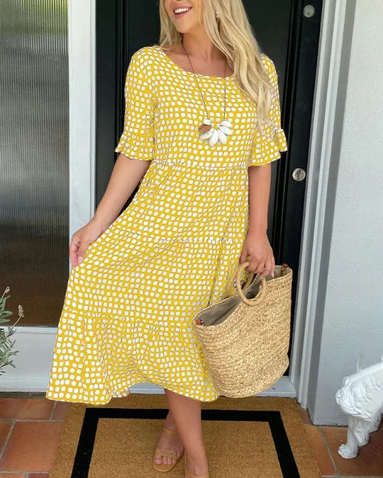 Mariam™ - Ruffle Sleeve Midi Dress
