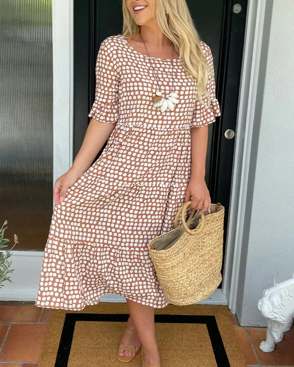Mariam™ - Ruffle Sleeve Midi Dress