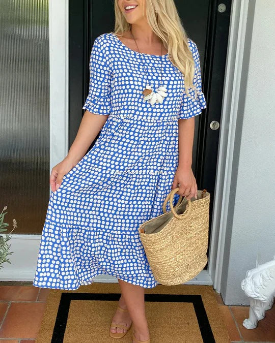 Mariam™ - Ruffle Sleeve Midi Dress