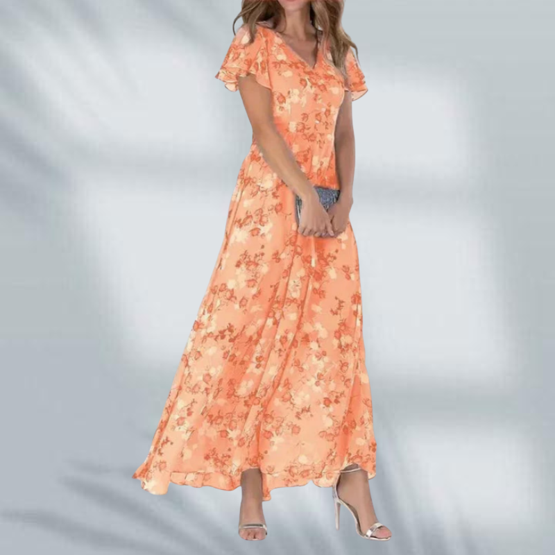Jayga™ – Flowy V-neck Maxi dress