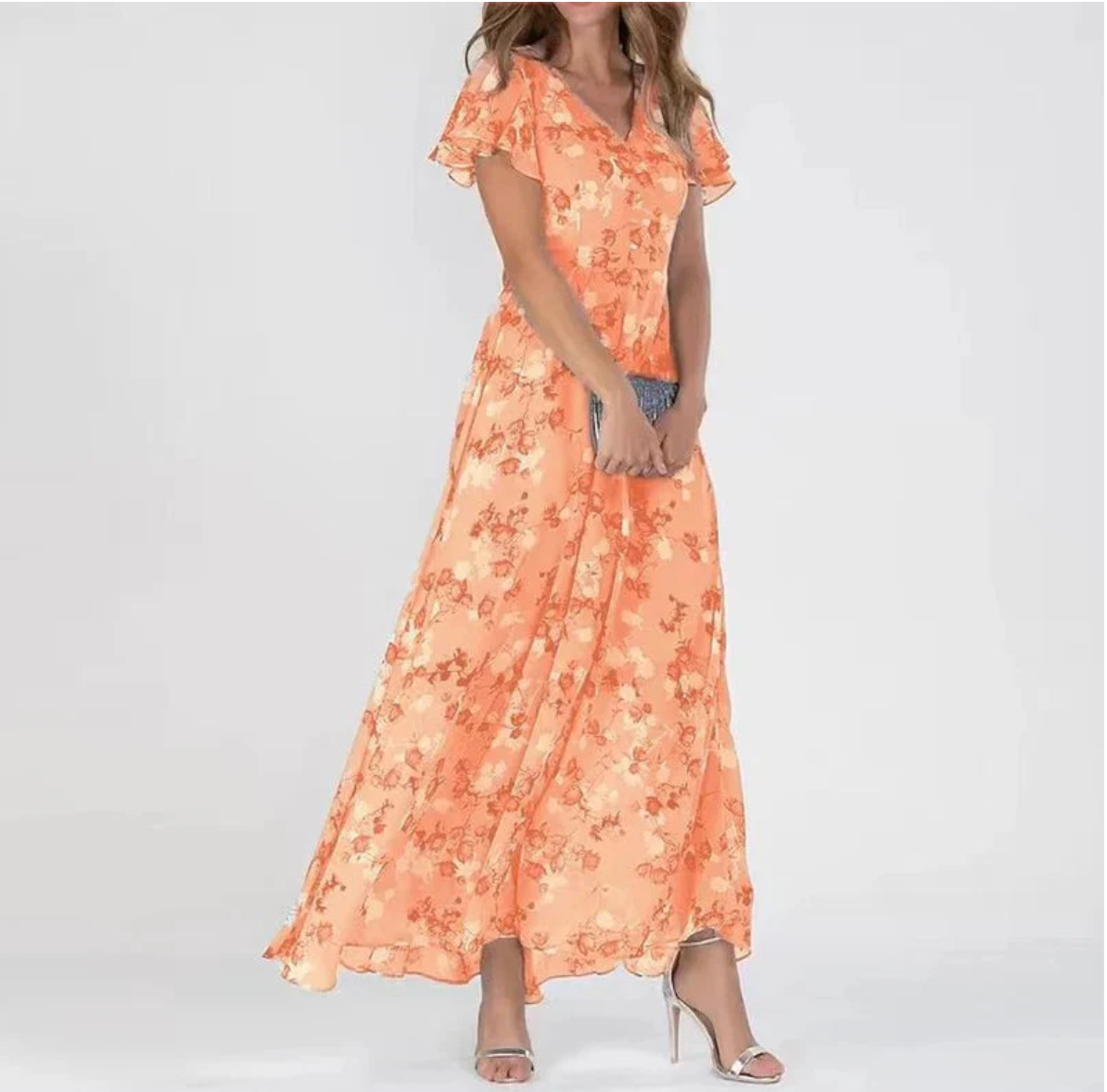 Jayga™ – Flowy V-neck Maxi dress
