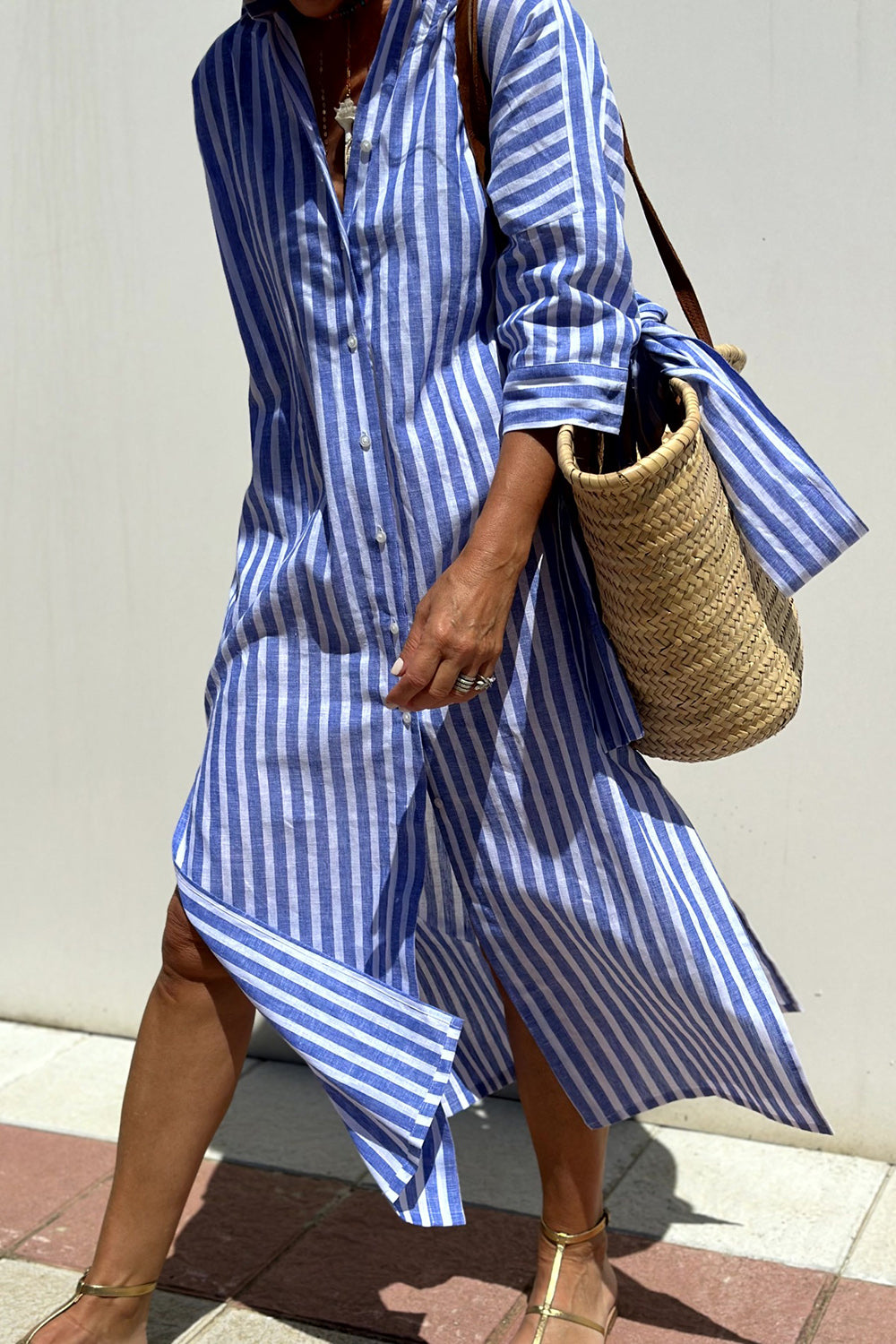Rylin™ - Elegant striped shirt dress