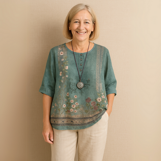 Amia™ –  Vintage Style Blouse