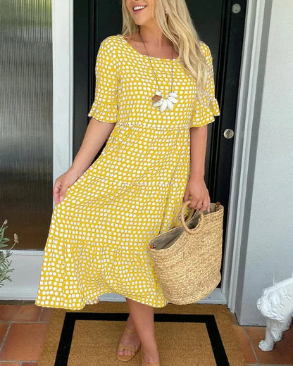 Mariam™ - Ruffle Sleeve Midi Dress