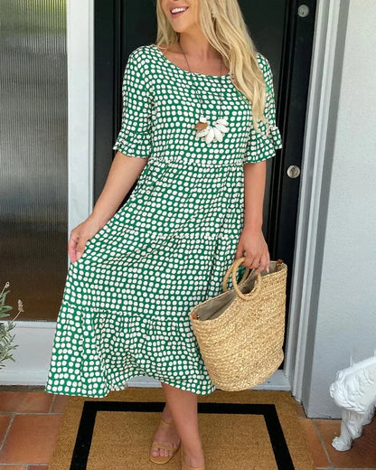 Mariam™ - Ruffle Sleeve Midi Dress