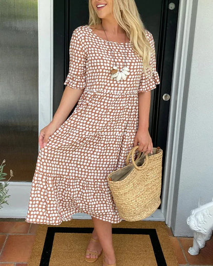 Mariam™ - Ruffle Sleeve Midi Dress