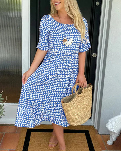 Mariam™ - Ruffle Sleeve Midi Dress