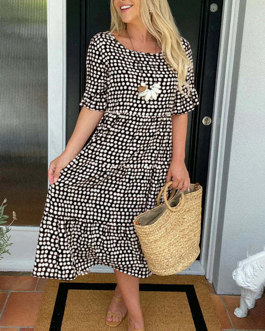 Mariam™ - Ruffle Sleeve Midi Dress