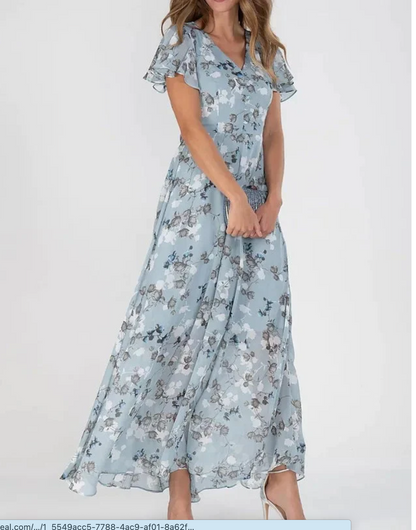 Jayga™ – Flowy V-neck Maxi dress